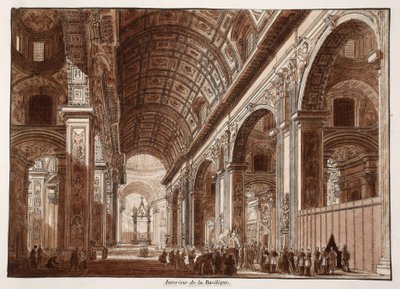 Interior de la Basílica de San Pedro, 1833 de Agostino Tofanelli